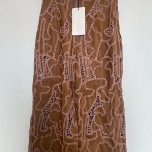 Faux Suede Crochet Pants